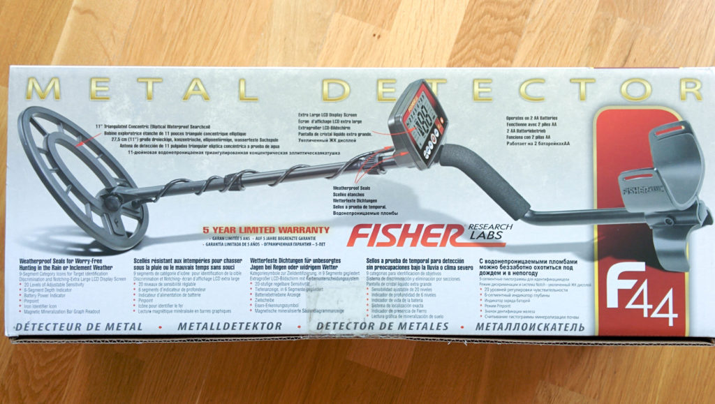 Metal Detector Fisher F44 – what is in box? (+photo review of kit